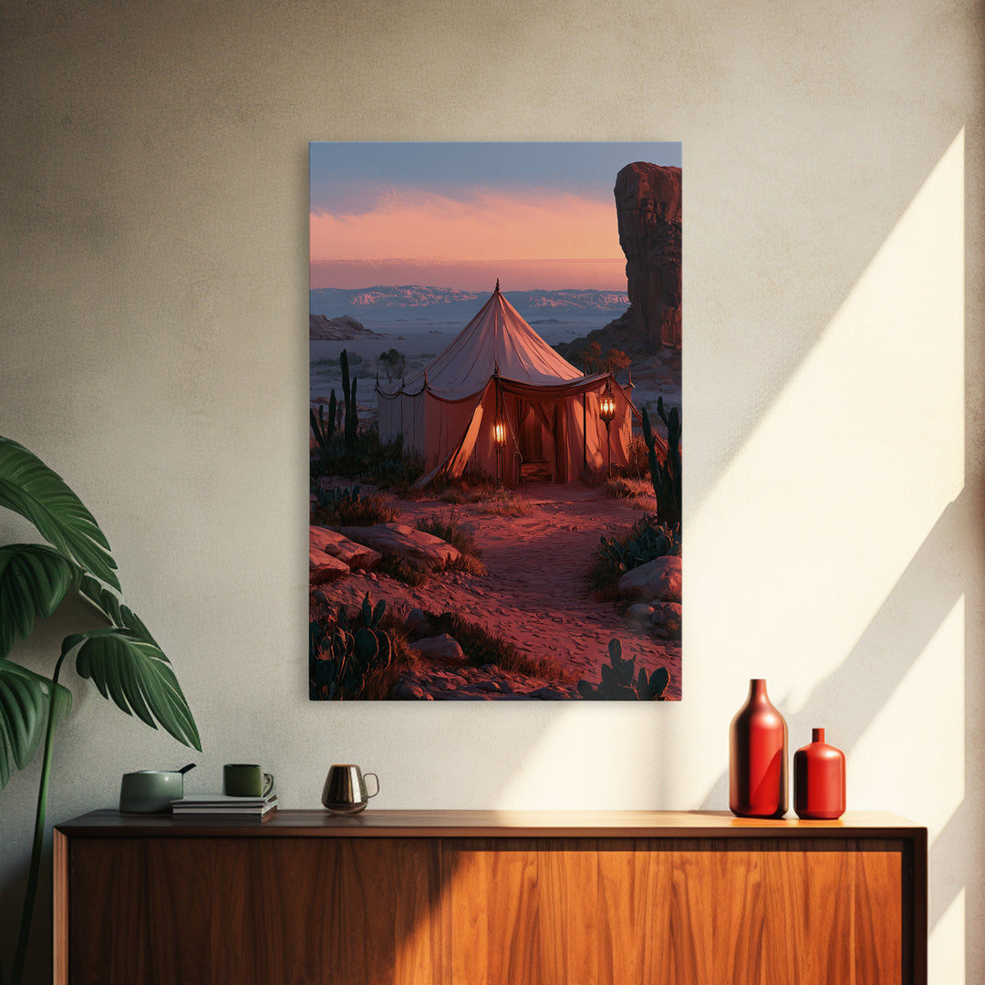 Moroccan Desert Tent Canvas Print, Desert Art, Digital Download Art, Southwestern Decor, Fine Art, Desert, Minimalist Decor, DES-2x3-67