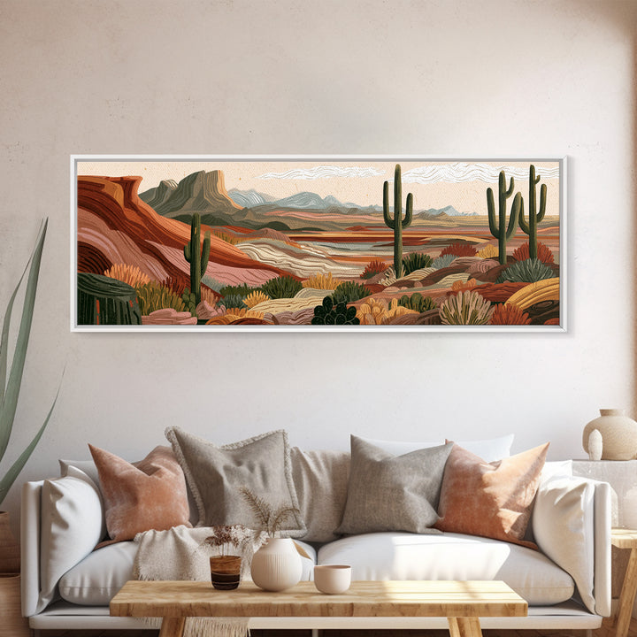 Ancient Desert Petroglyph Design Canvas Print, Desert Art, Landscape Wall Art, Southwestern Decor, Oil Painting, Desert, DES-3x1-13