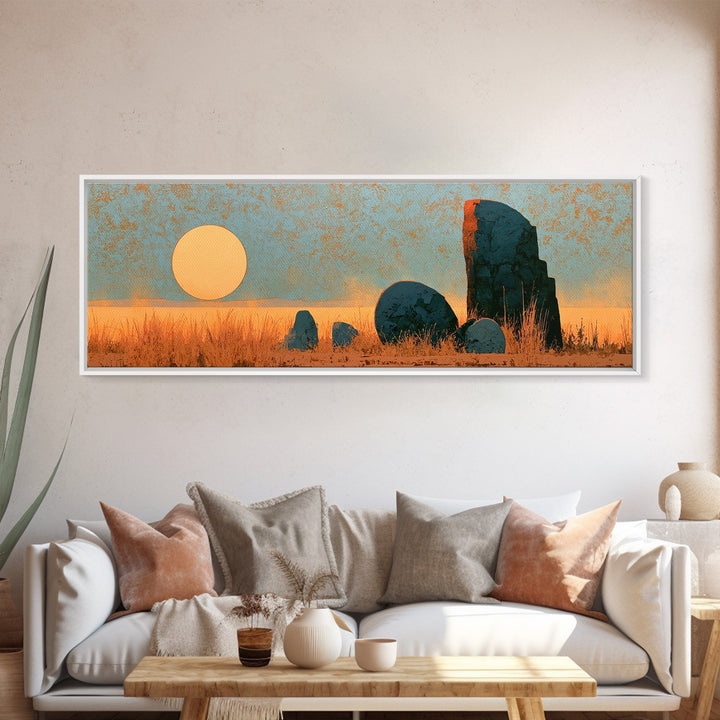 Minimal Beige Sun Canvas Print, Desert Art, Luxury Decor, Southwestern Decor, Fine Art, Desert, Wall Art Prints, DES-3x1-14