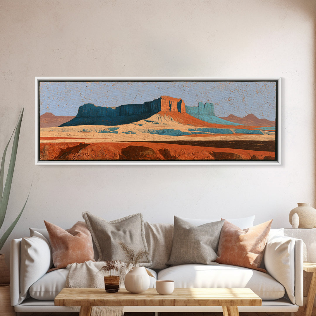 Abstract Mesa Landscape Canvas Print, Desert Art, Minimalist Decor, Southwestern Decor, Fine Art, Desert, Boho, Original Art, DES-3x1-19
