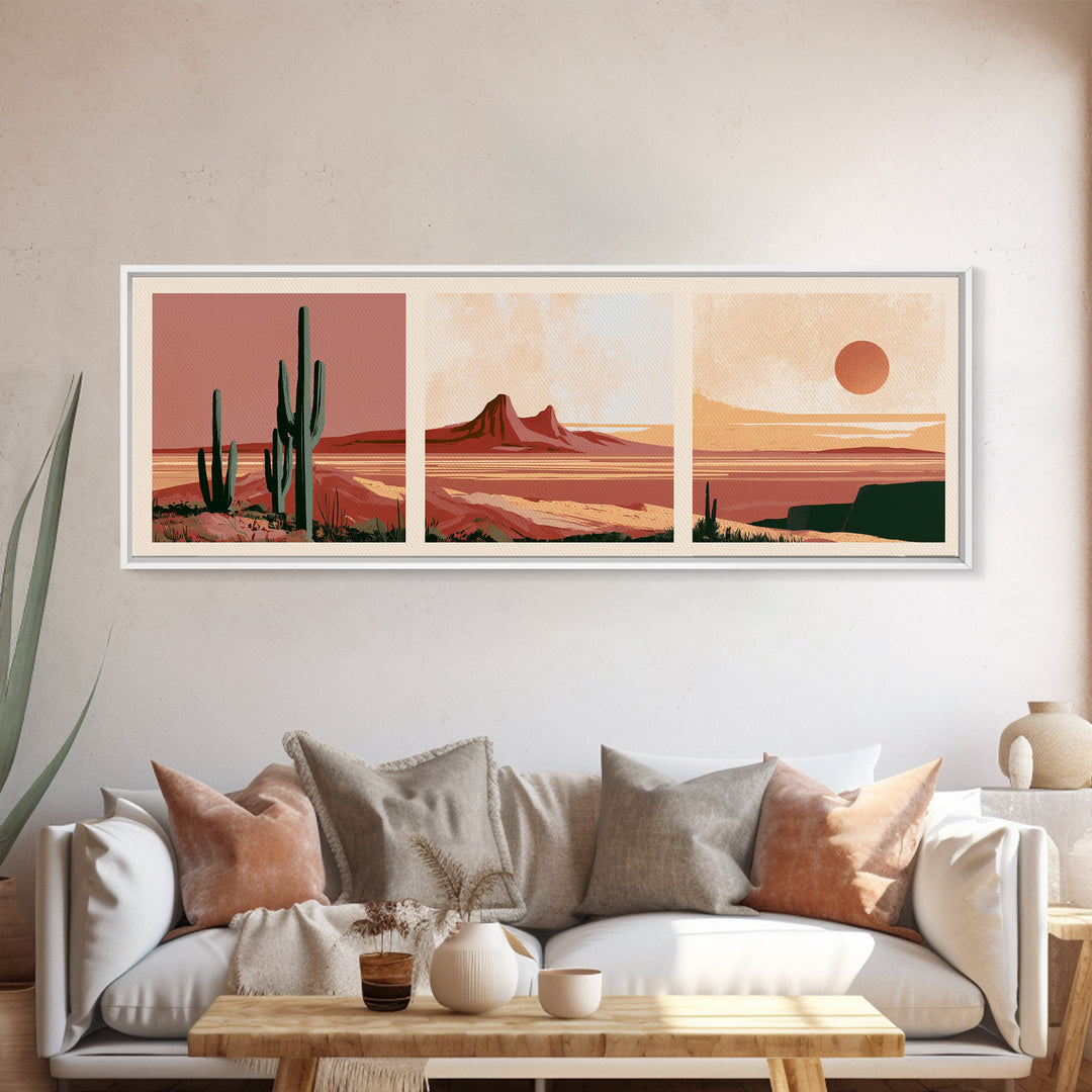 Abstract Heatwave Horizon Canvas Print, Desert Art, Digital Download Art, Southwestern Decor, Desert, Minimalist Decor, DES-3x1-29
