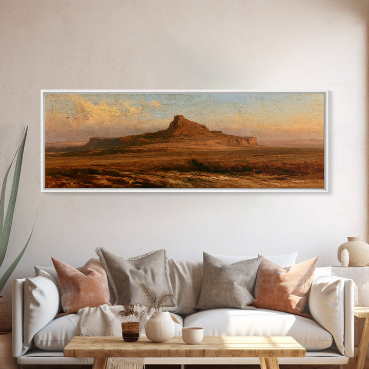Abstract Mesa Landscape Canvas Print, Desert Art, Large Wall Art, Southwestern Decor, Watercolor Art, Desert, Western Wall Art, DES-3x1-43