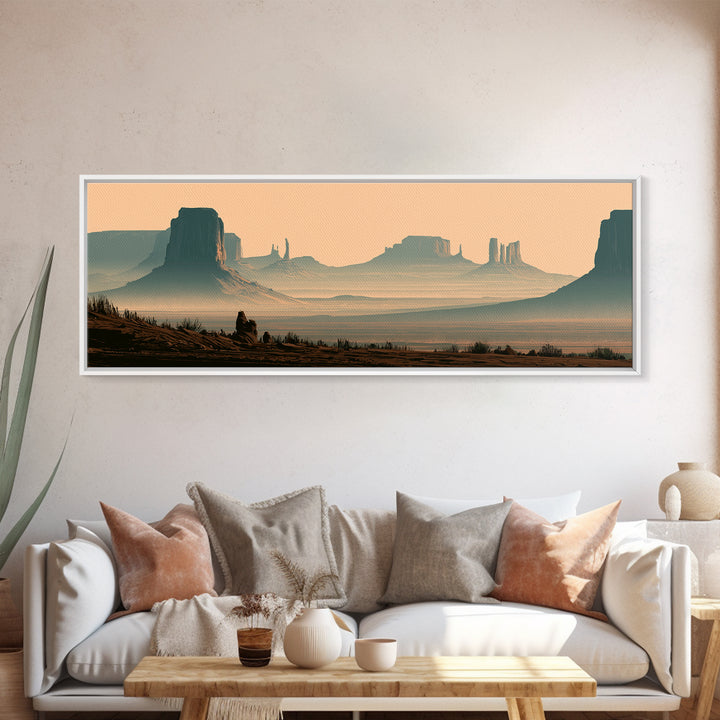 Monument Valley Silhouette Canvas Print, Desert Art, Modern Decor, Southwestern Decor, Desert, Room Decor, Digital Prints, DES-3x1-49