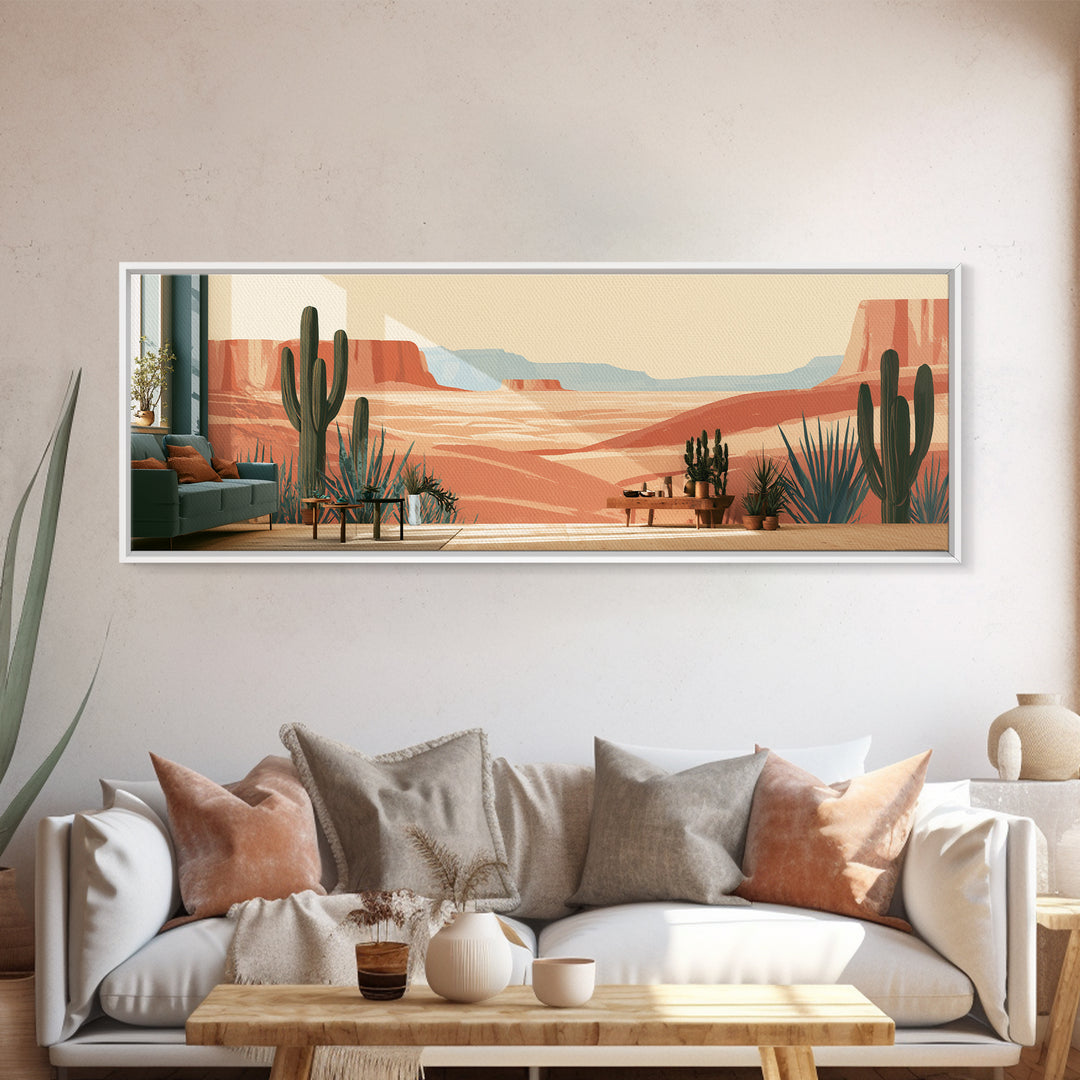 Wind Carved Dune Patterns from Above Framed Canvas Print, Desert Art, Art Print, Southwestern Decor, Oil Painting, Desert, DES-3x1-60