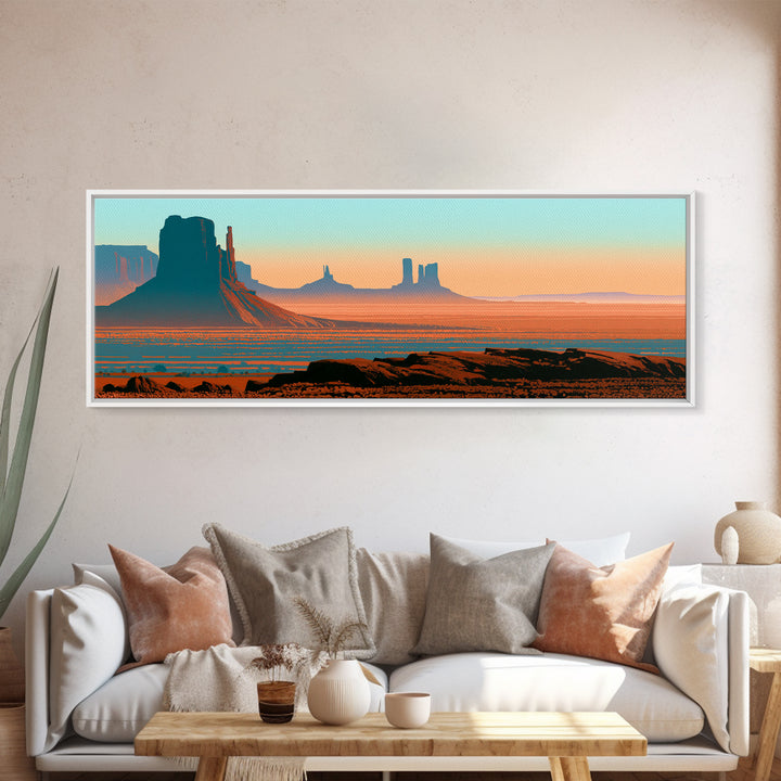 Monument Valley Silhouette Canvas Print, Desert Art, Wall Decor, Southwestern Decor, Fine Art, Desert, Living Room Decor, DES-3x1-97