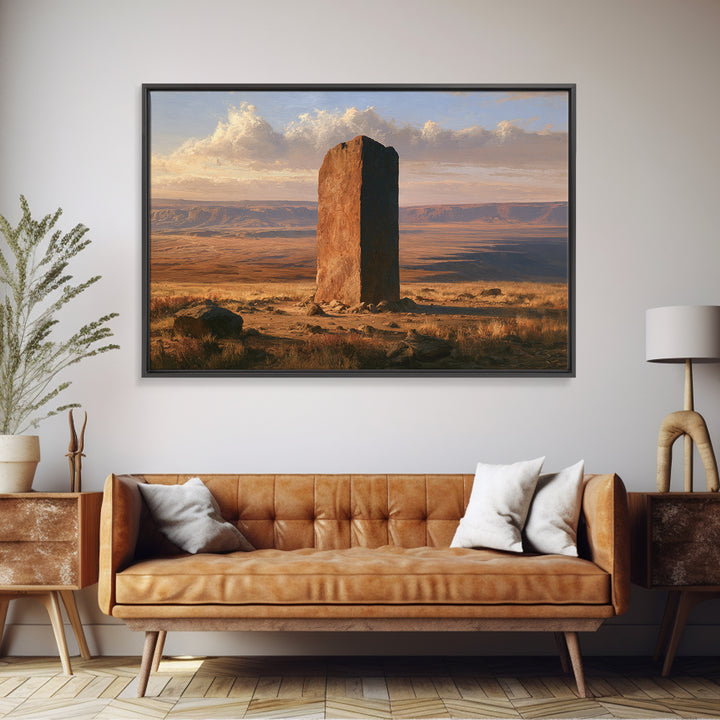 Ancient Desert Petroglyph Design Framed Canvas Print, Desert Art, Fine Art Print, Southwestern Decor, Fine Art, Desert, DES-3x2-25