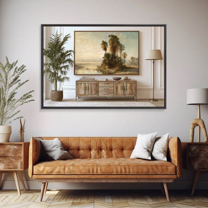 Palm Oasis Reflected Canvas Print, Desert Art, Large Wall Art, Southwestern Decor, Fine Art, Desert, Western Wall Art, DES-3x2-43