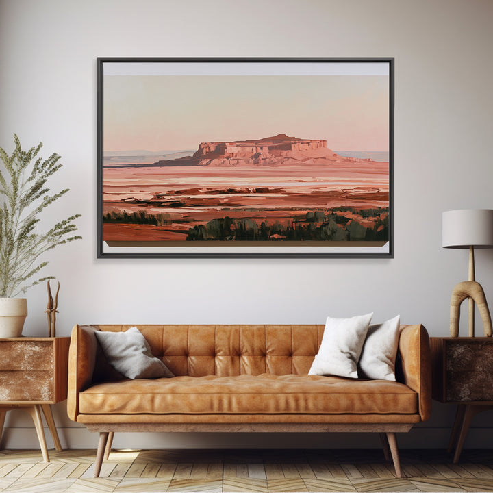 Abstract Mesa Landscape Framed Canvas Print, Desert Art, Colorful Wall Art, Southwestern Decor, Fine Art, Desert, DES-3x2-55