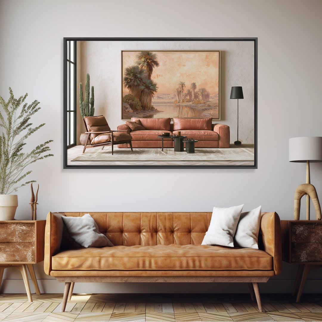 Palm Oasis Reflected Canvas Print, Desert Art, Bedroom Wall Art, Southwestern Decor, Fine Art, Desert, Fine Art Print, DES-3x2-67