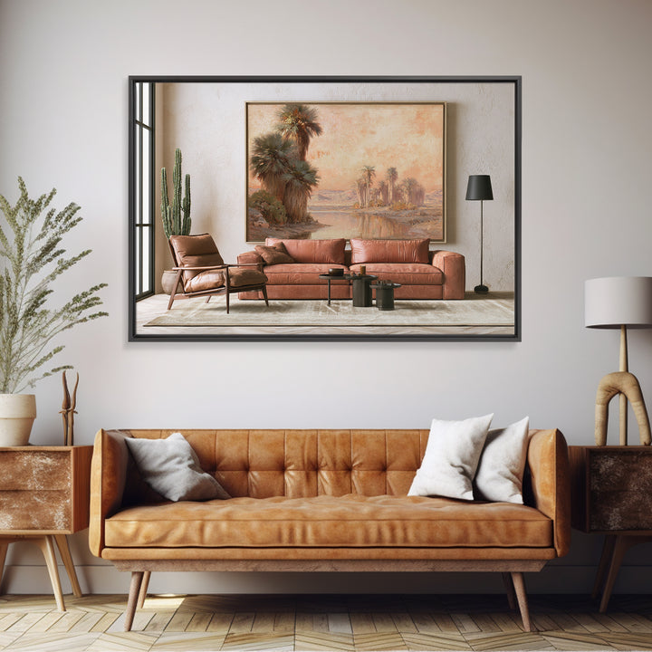 Palm Oasis Reflected Canvas Print, Desert Art, Bedroom Wall Art, Southwestern Decor, Fine Art, Desert, Fine Art Print, DES-3x2-67