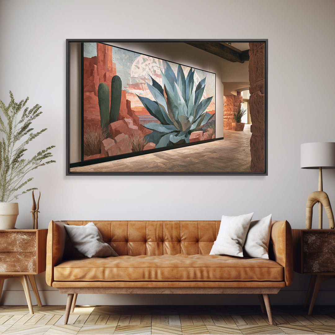 Agave Plant Closeup Canvas Print, Desert Art, Print, Southwestern Decor, Fine Art, Desert, Watercolor Painting, Modern Wall Art, DES-3x2-76
