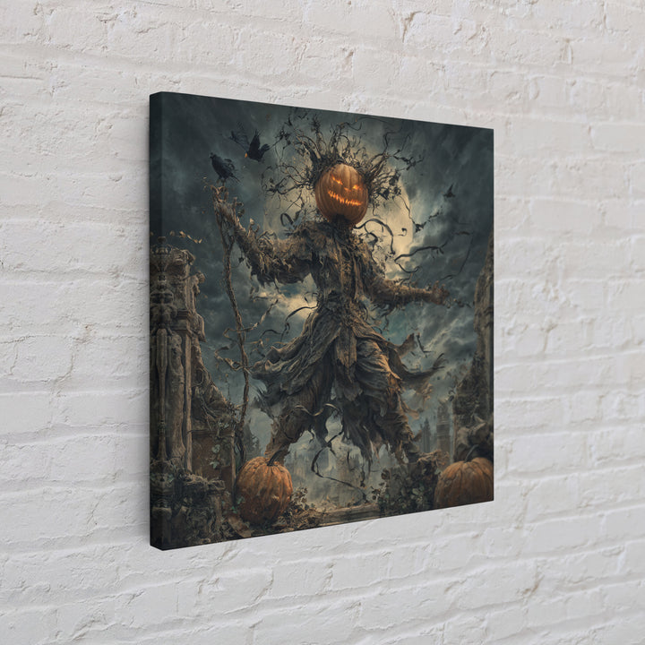 The Jack-O'-Lantern King, Square Wall Art, Spooky Home Decor, Canvas Print, Halloween Wall Decor, Gothic Home Decor, Halloween Wall Art