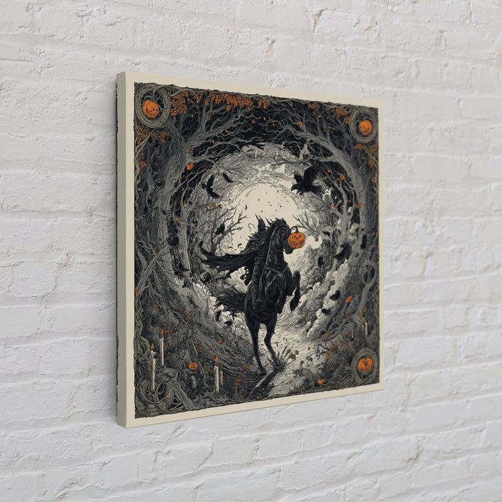 The Headless Horseman, Square Wall Art, Gothic Horror Wall Art, Framed Canvas Print, Halloween Wall Decor, Gothic Home Decor