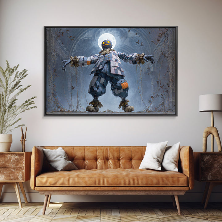 The Stitched Giant, Landscape Wall Art, Gothic Horror Wall Art, Framed Canvas Print, Halloween Wall Decor, Gothic Home Decor