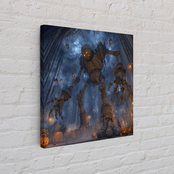 The Stitched Giant, Square Wall Art, Macabre Wall Art, Framed Canvas Print, Halloween Wall Decor, Gothic Home Decor, Seasonal Home Decor