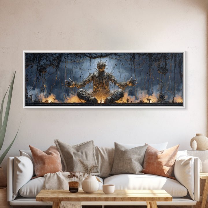 The Stitched Giant, Extra Wide Wall Art, Macabre Wall Art, Framed Canvas Print, Halloween Wall Decor, Gothic Home Decor, Halloween Decor