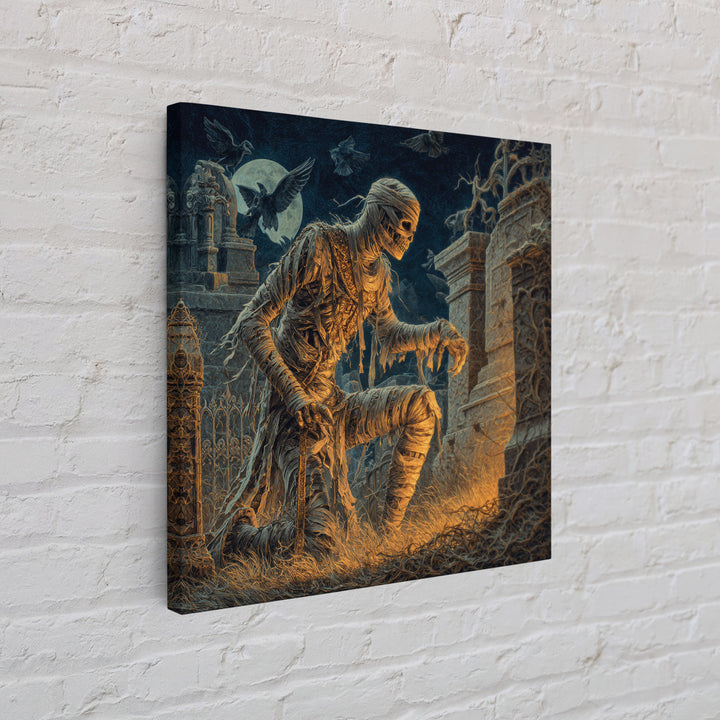 The Mummy Pharaoh, Square Wall Art, Gothic Horror Wall Art, Framed Canvas Print, Halloween Wall Decor, Gothic Home Decor, Macabre Wall Art