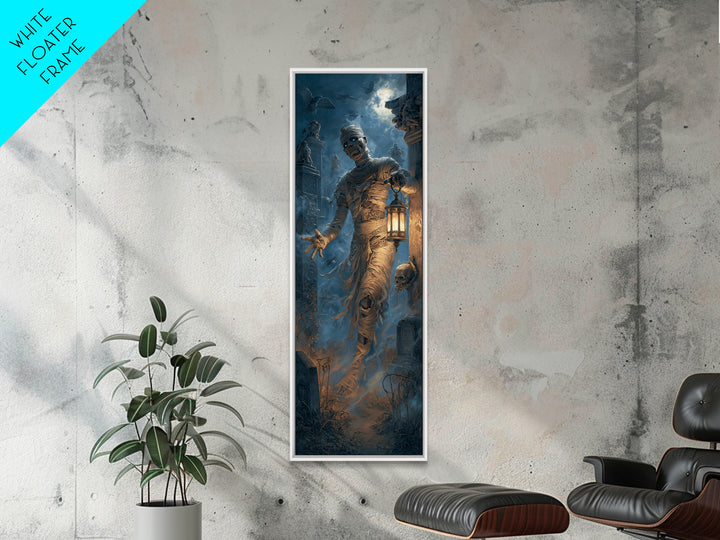 The Mummy Pharaoh, Tall Narrow Wall Art, Dark Halloween Decor, Canvas Print, Halloween Wall Decor, Gothic Home Decor, Macabre Wall Art