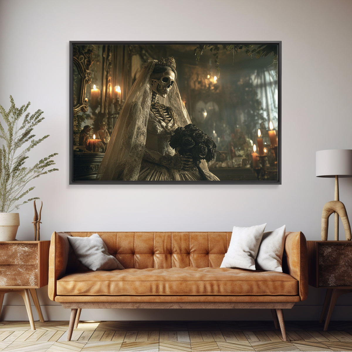 The Skeletal Bride, Landscape Wall Art, Dark Fantasy Wall Art, Canvas Print, Halloween Wall Decor, Gothic Home Decor, Spooky Wall Decor