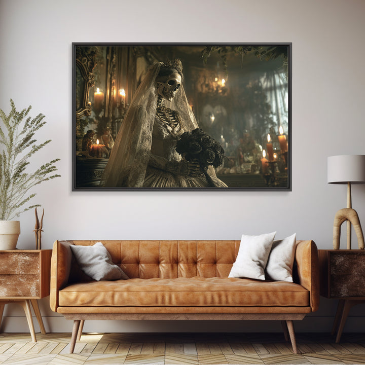 The Skeletal Bride, Landscape Wall Art, Dark Fantasy Wall Art, Canvas Print, Halloween Wall Decor, Gothic Home Decor, Spooky Wall Decor
