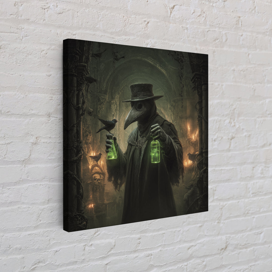 The Plague Doctor, Square Wall Art, Dark Halloween Decor, Canvas Print, Halloween Wall Decor, Gothic Home Decor, Collectible Wall Decor
