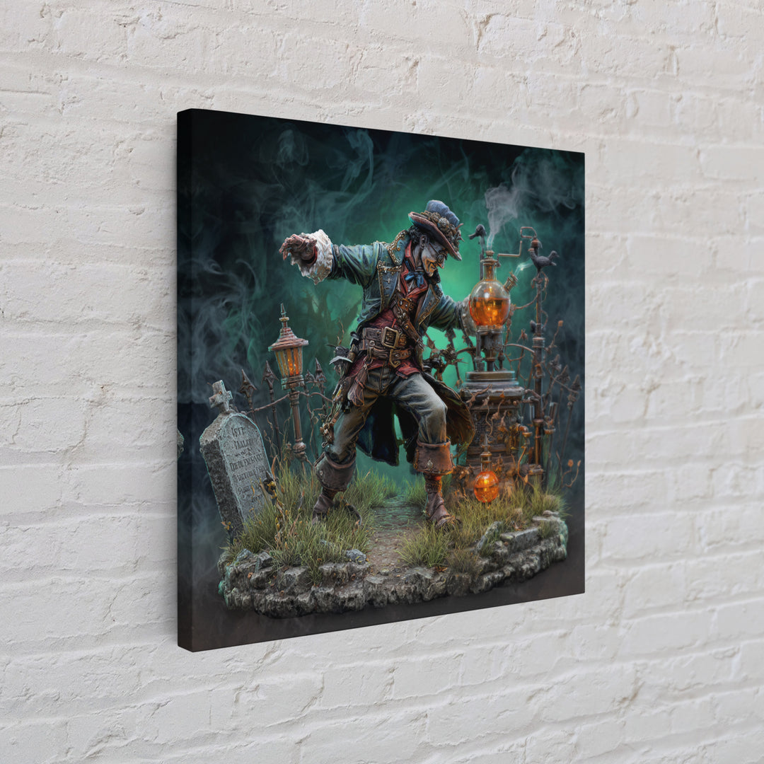 The Mad Alchemist, Square Wall Art, Macabre Wall Art, Framed Canvas Print, Halloween Wall Decor, Gothic Home Decor, Dark Fantasy Art