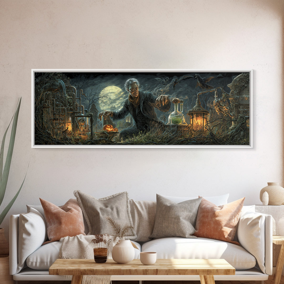 The Mad Alchemist, Extra Wide Wall Art, Dark Fantasy Wall Art, Canvas Print, Halloween Wall Decor, Gothic Home Decor, Halloween Decor