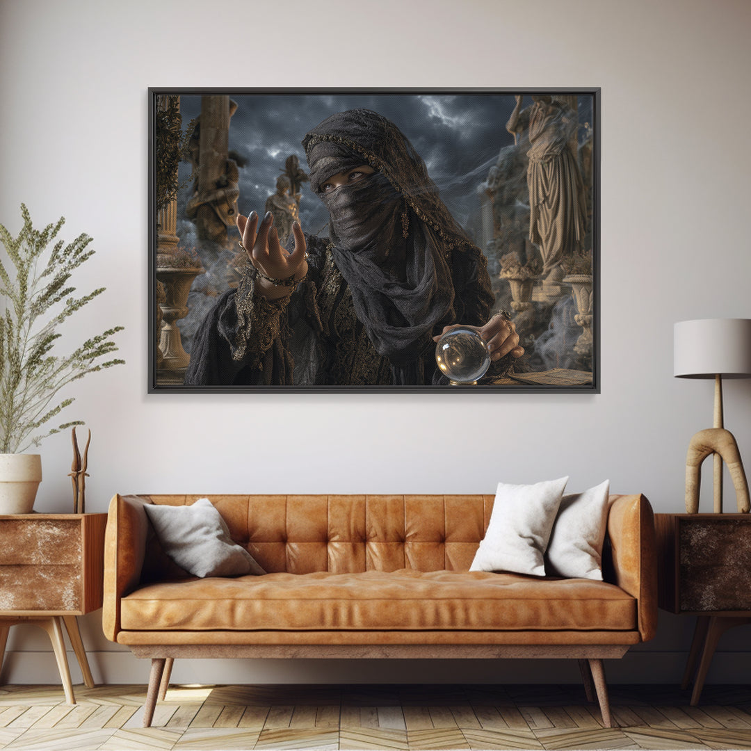 The Midnight Fortune Teller, Landscape Wall Art, Spooky Home Decor, Canvas Print, Halloween Wall Decor, Gothic Home Decor, Spooky Wall Decor