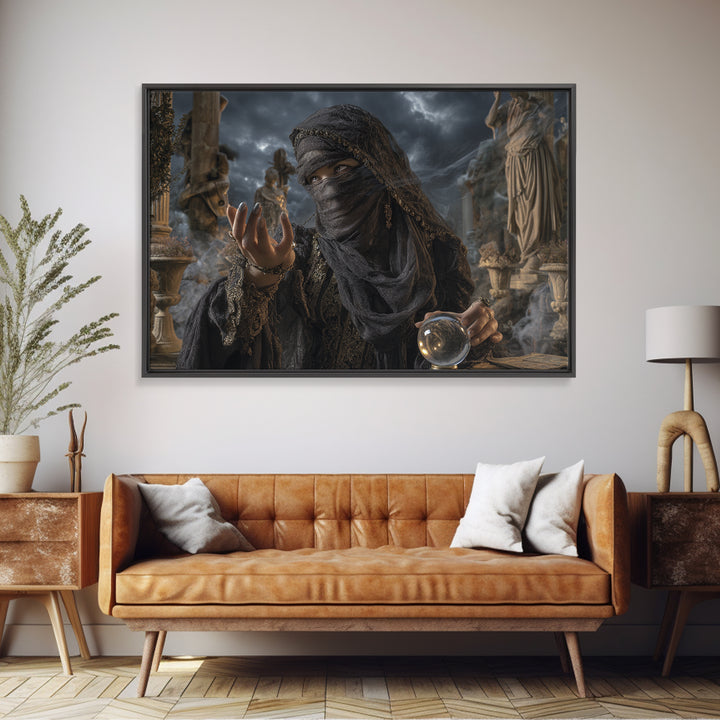 The Midnight Fortune Teller, Landscape Wall Art, Spooky Home Decor, Canvas Print, Halloween Wall Decor, Gothic Home Decor, Spooky Wall Decor