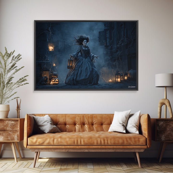 The Banshee Singer, Landscape Wall Art, Haunted Gothic Art, Framed Canvas Print, Halloween Wall Decor, Gothic Home Decor