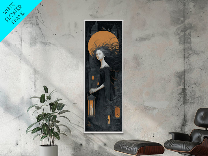 The Banshee Singer, Tall Narrow Wall Art, Dark Halloween Decor, Canvas Print, Halloween Wall Decor, Gothic Home Decor, Halloween Wall Art