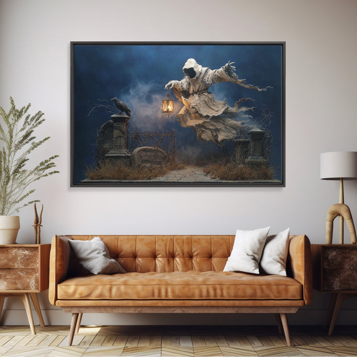 The Tattered Wraith, Landscape Wall Art, Dark Halloween Decor, Canvas Print, Halloween Wall Decor, Gothic Home Decor, Horror Wall Art
