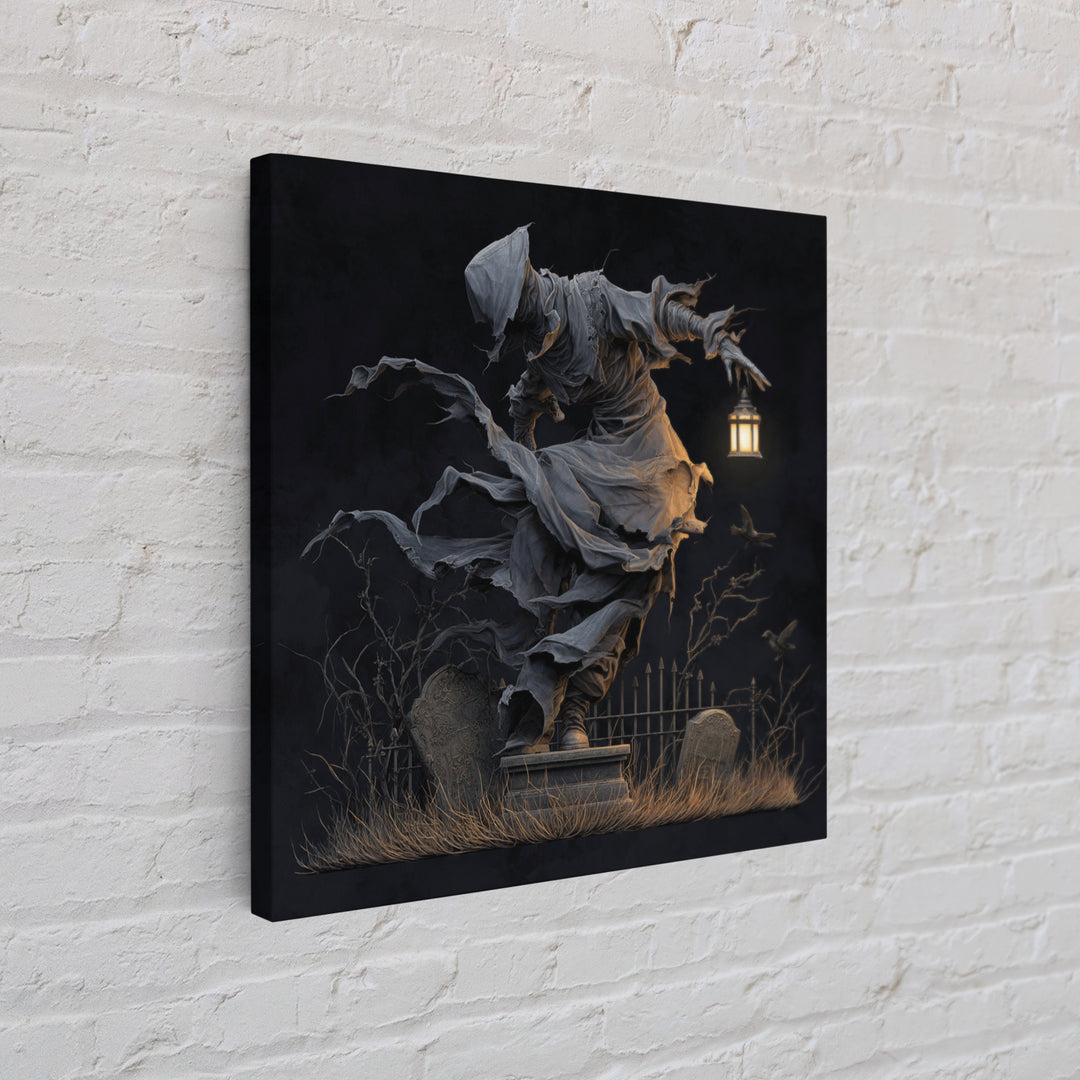 The Tattered Wraith, Square Wall Art, Dark Halloween Decor, Canvas Print, Halloween Wall Decor, Gothic Home Decor, Spooky Wall Decor