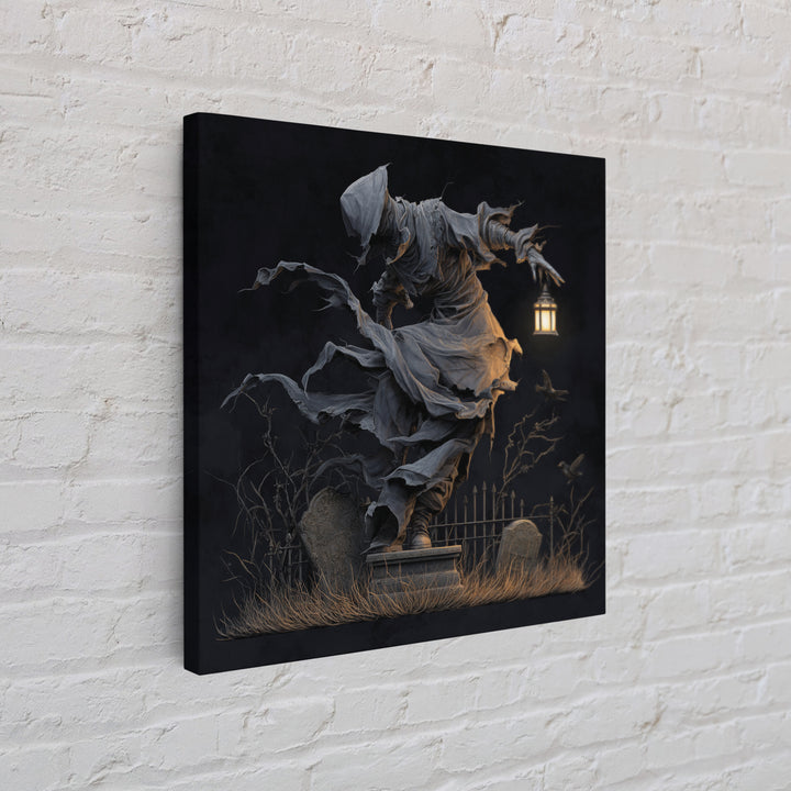 The Tattered Wraith, Square Wall Art, Dark Halloween Decor, Canvas Print, Halloween Wall Decor, Gothic Home Decor, Spooky Wall Decor