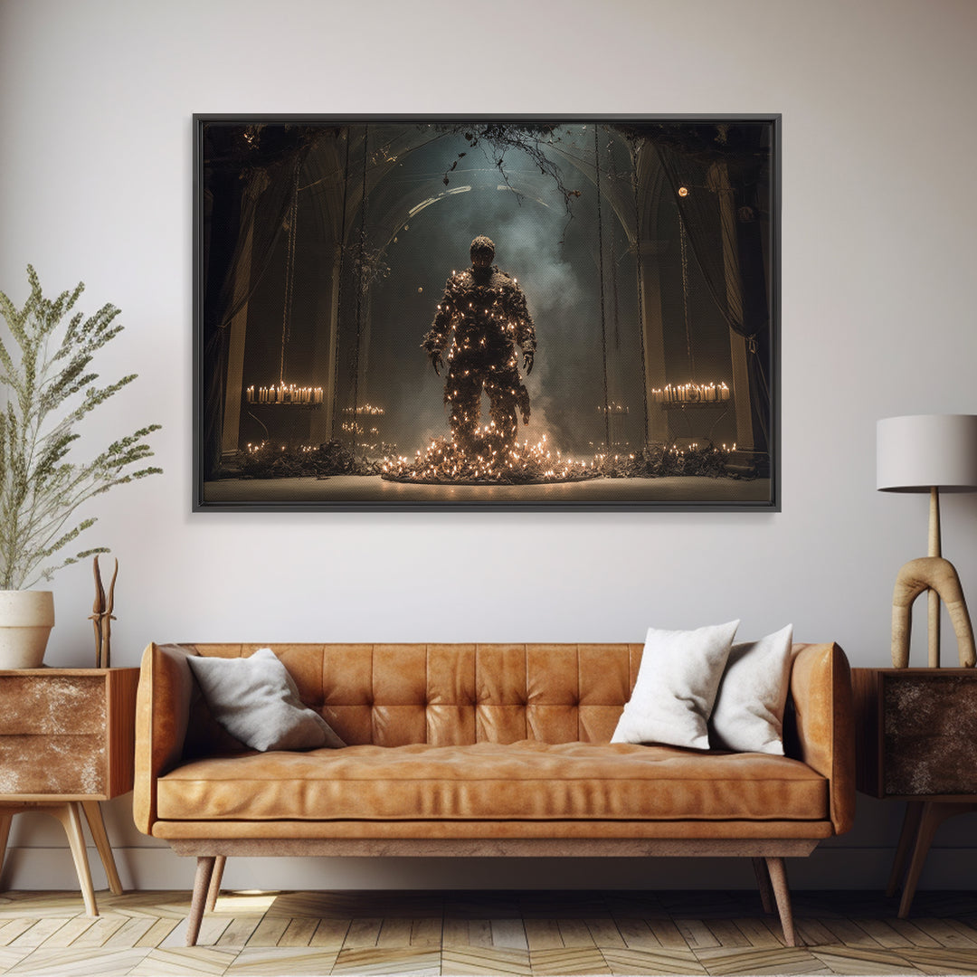 The Candlewax Man, Landscape Wall Art, Spooky Home Decor, Canvas Print, Halloween Wall Decor, Gothic Home Decor, Halloween Wall Art