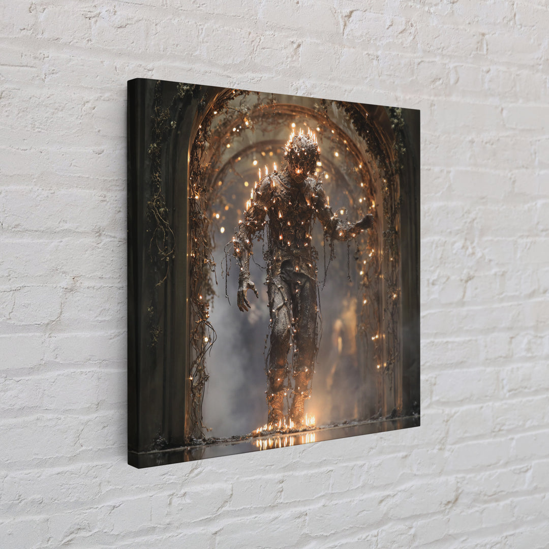The Candlewax Man, Square Wall Art, Dark Fantasy Wall Art, Canvas Print, Halloween Wall Decor, Gothic Home Decor, Dark Fantasy Art