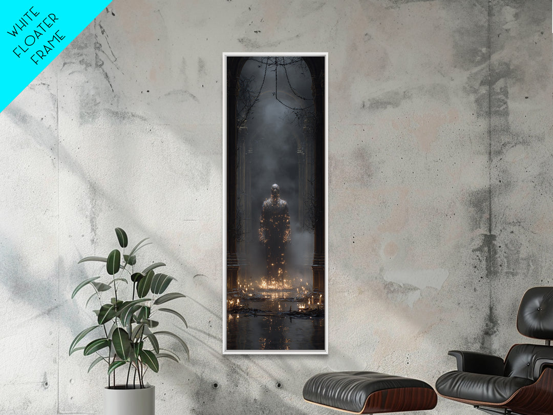The Candlewax Man, Tall Narrow Wall Art, Spooky Home Decor, Canvas Print, Halloween Wall Decor, Gothic Home Decor, Statement Wall Art