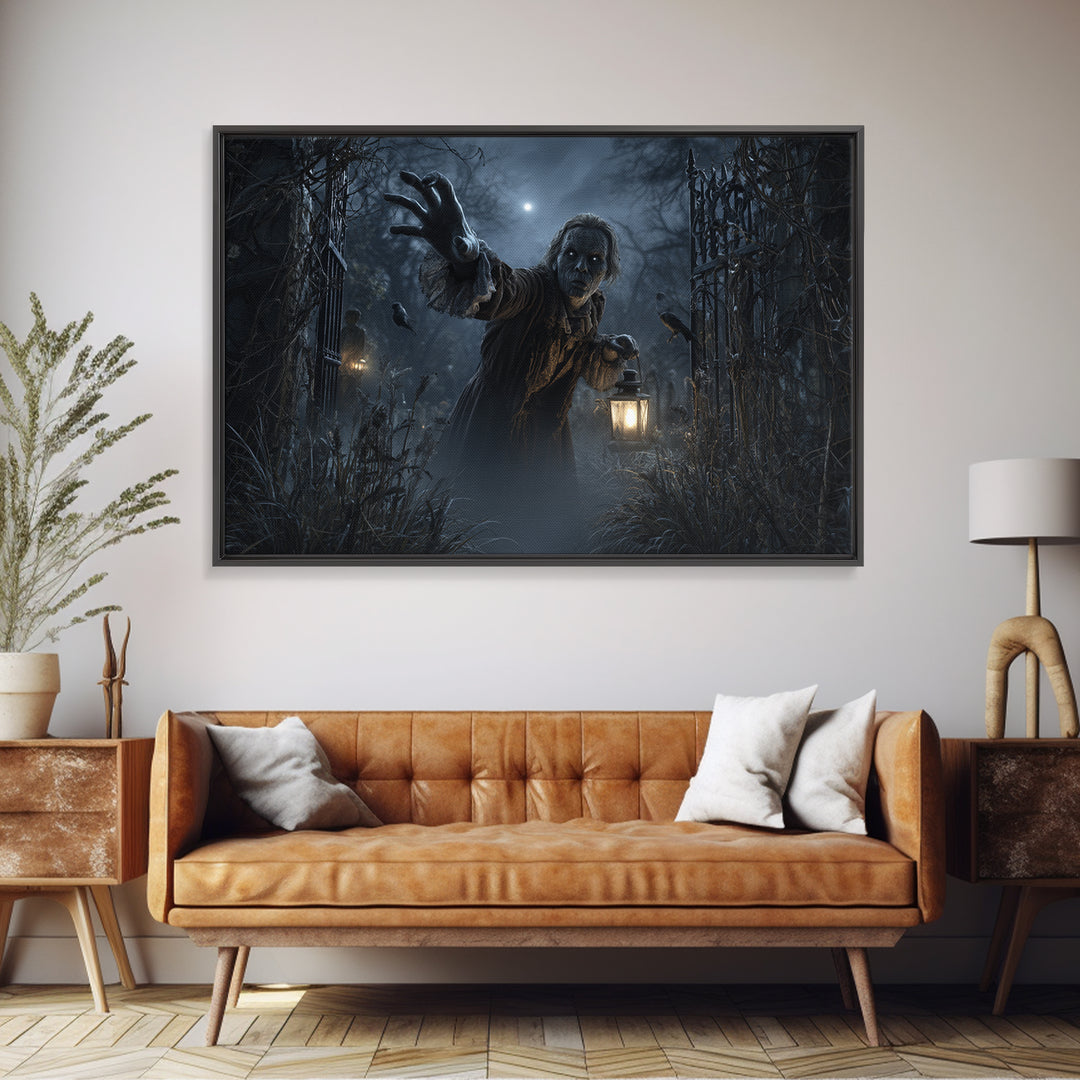 The Mirror Spirit, Landscape Wall Art, Dark Fantasy Wall Art, Canvas Print, Halloween Wall Decor, Gothic Home Decor, Statement Wall Art