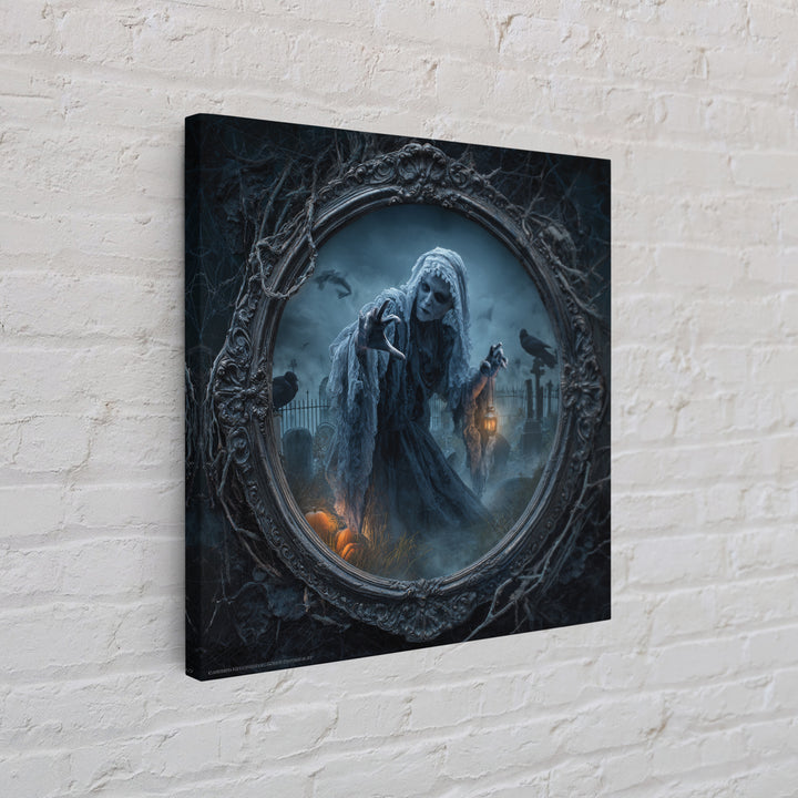 The Mirror Spirit, Square Wall Art, Dark Halloween Decor, Canvas Print, Halloween Wall Decor, Gothic Home Decor, Spooky Wall Decor
