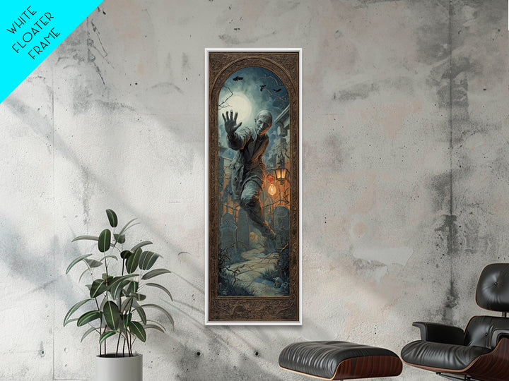 The Mirror Spirit, Tall Narrow Wall Art, Dark Fantasy Wall Art, Canvas Print, Halloween Wall Decor, Gothic Home Decor, Spooky Wall Decor