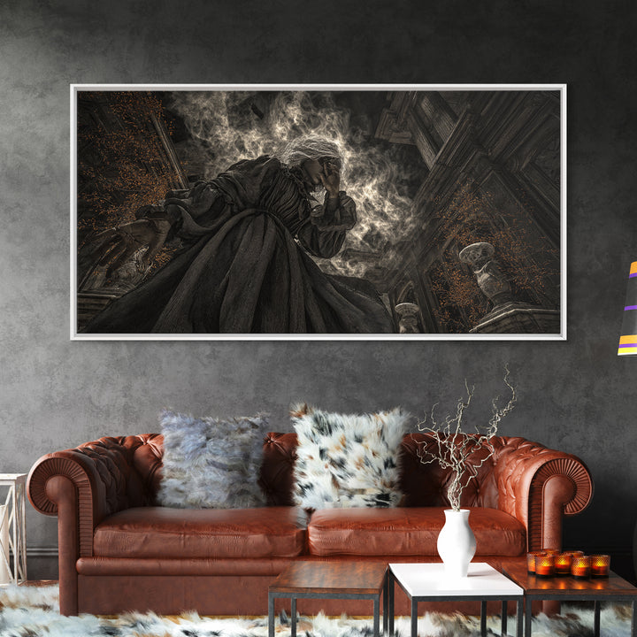 The Attic Whisperer, Wide Panoramic Art, Dark Fantasy Wall Art, Canvas Print, Halloween Wall Decor, Gothic Home Decor, Horror Wall Art