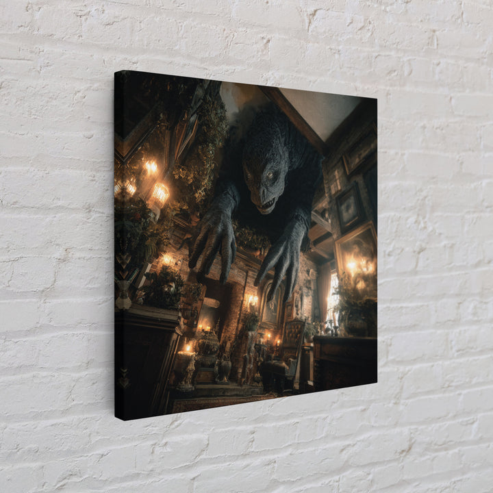 The Chimney Phantom, Square Wall Art, Gothic Horror Wall Art, Framed Canvas Print, Halloween Wall Decor, Gothic Home Decor