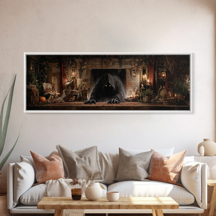 The Chimney Phantom, Extra Wide Wall Art, Dark Halloween Decor, Canvas Print, Halloween Wall Decor, Gothic Home Decor, Spooky Wall Decor