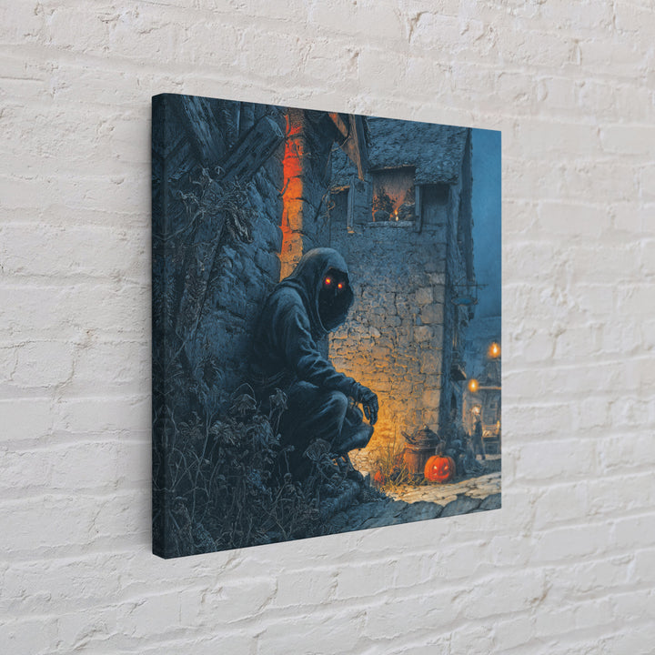 The Red-Eyed Night Hag, Square Wall Art, Haunted Gothic Art, Framed Canvas Print, Halloween Wall Decor, Gothic Home Decor, Halloween Decor