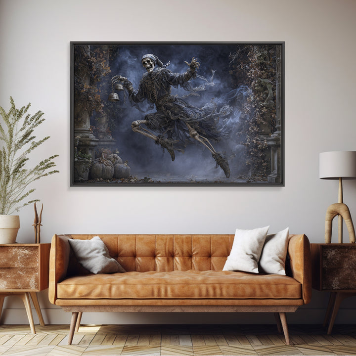 The Phantom Jester, Landscape Wall Art, Macabre Wall Art, Framed Canvas Print, Halloween Wall Decor, Gothic Home Decor, Statement Wall Art
