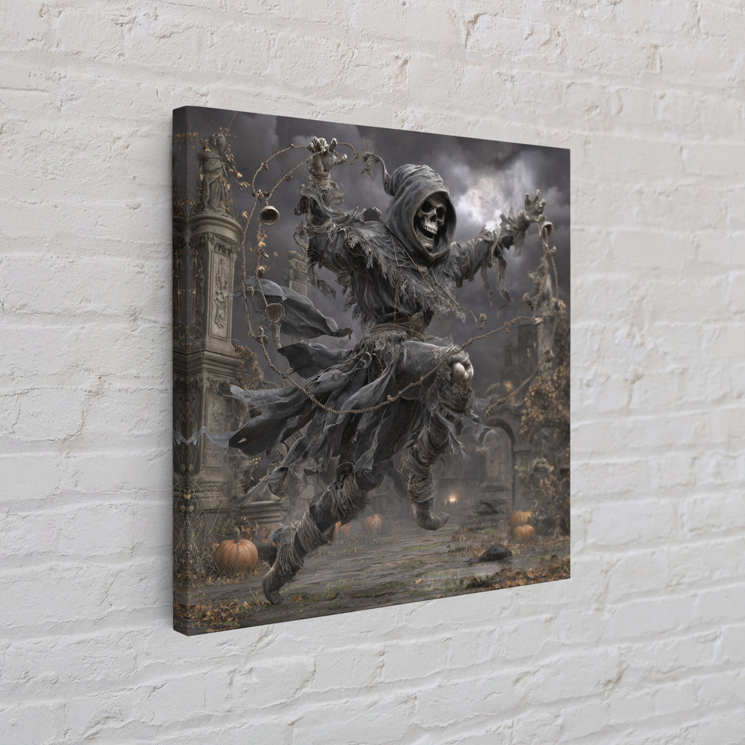 The Phantom Jester, Square Wall Art, Spooky Home Decor, Canvas Print, Halloween Wall Decor, Gothic Home Decor, Macabre Wall Art