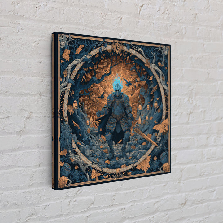 The Spectral Knight, Square Wall Art, Haunted Gothic Art, Framed Canvas Print, Halloween Wall Decor, Gothic Home Decor