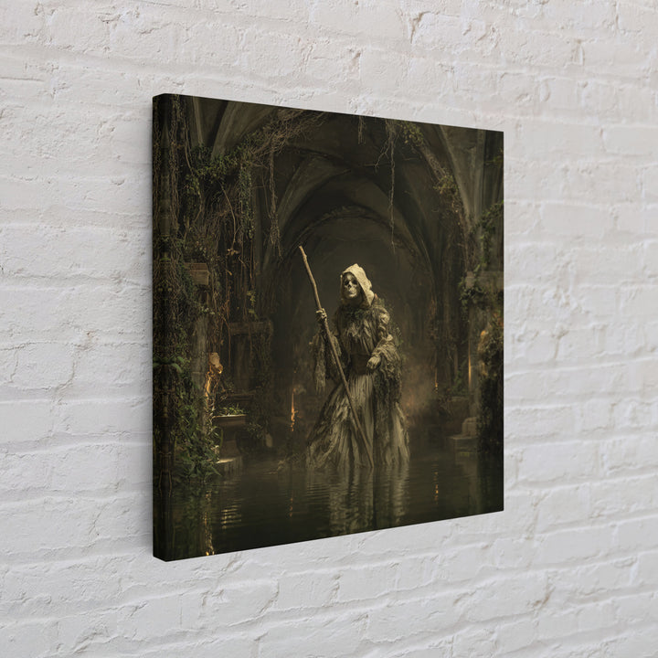 The Swamp Witch, Square Wall Art, Macabre Wall Art, Framed Canvas Print, Halloween Wall Decor, Gothic Home Decor, Seasonal Home Decor