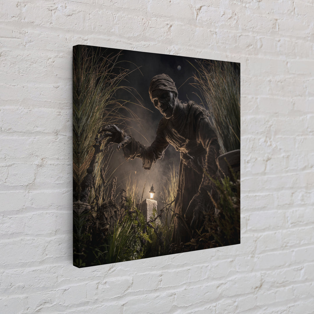 The Bog Mummy, Square Wall Art, Gothic Horror Wall Art, Framed Canvas Print, Halloween Wall Decor, Gothic Home Decor, Statement Wall Art