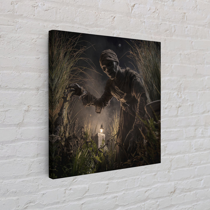 The Bog Mummy, Square Wall Art, Gothic Horror Wall Art, Framed Canvas Print, Halloween Wall Decor, Gothic Home Decor, Statement Wall Art